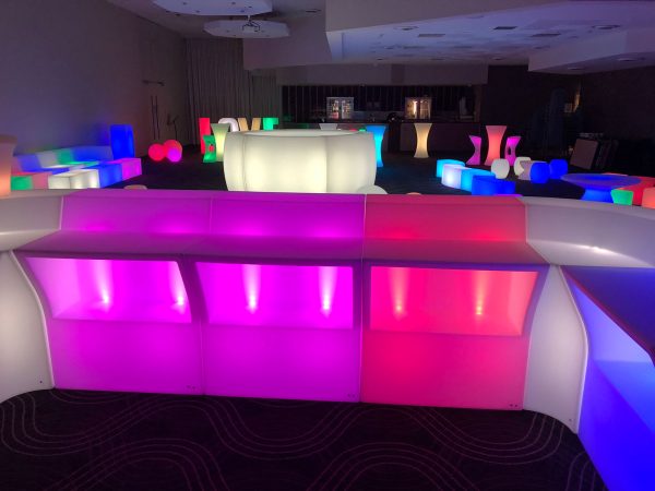 glow bar set up for a cocktail event 