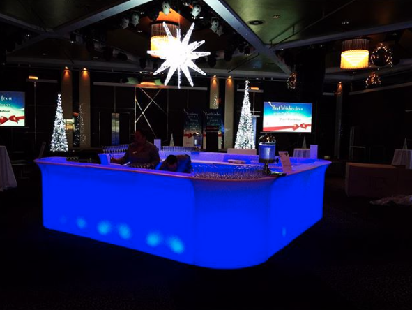 glow bar set up for a cocktail event