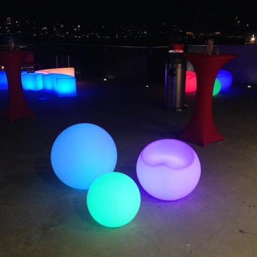 glow themed event with glow spheres