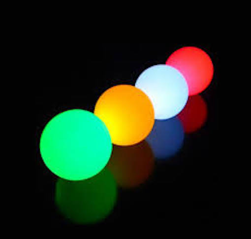 set of 4 round glow spheres