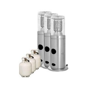 3 Area Heaters with Gas Bottles 