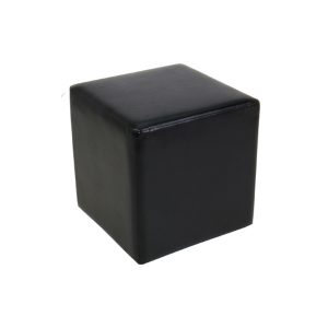 black leather ottoman cube