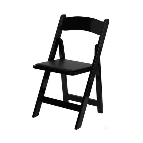 black padded folding chairs 