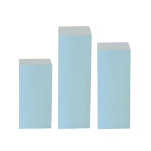 set of 3 square blue plinths