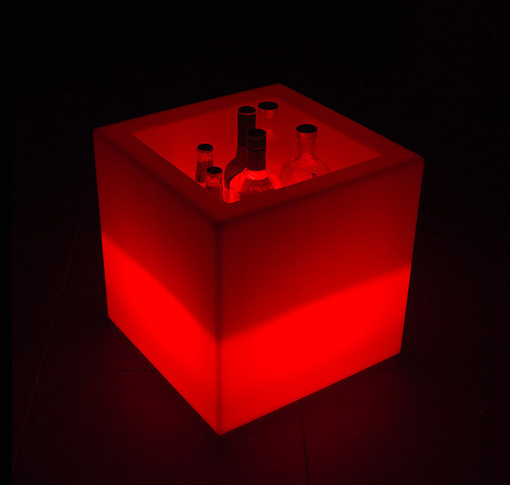 glow open cube storage for drinks