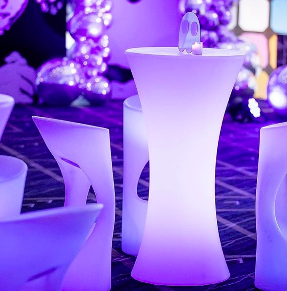 glow stools and cocktail tables