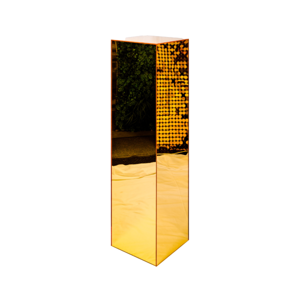 large gold mirror plinth