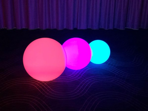 set of 3 different sized glow spheres 