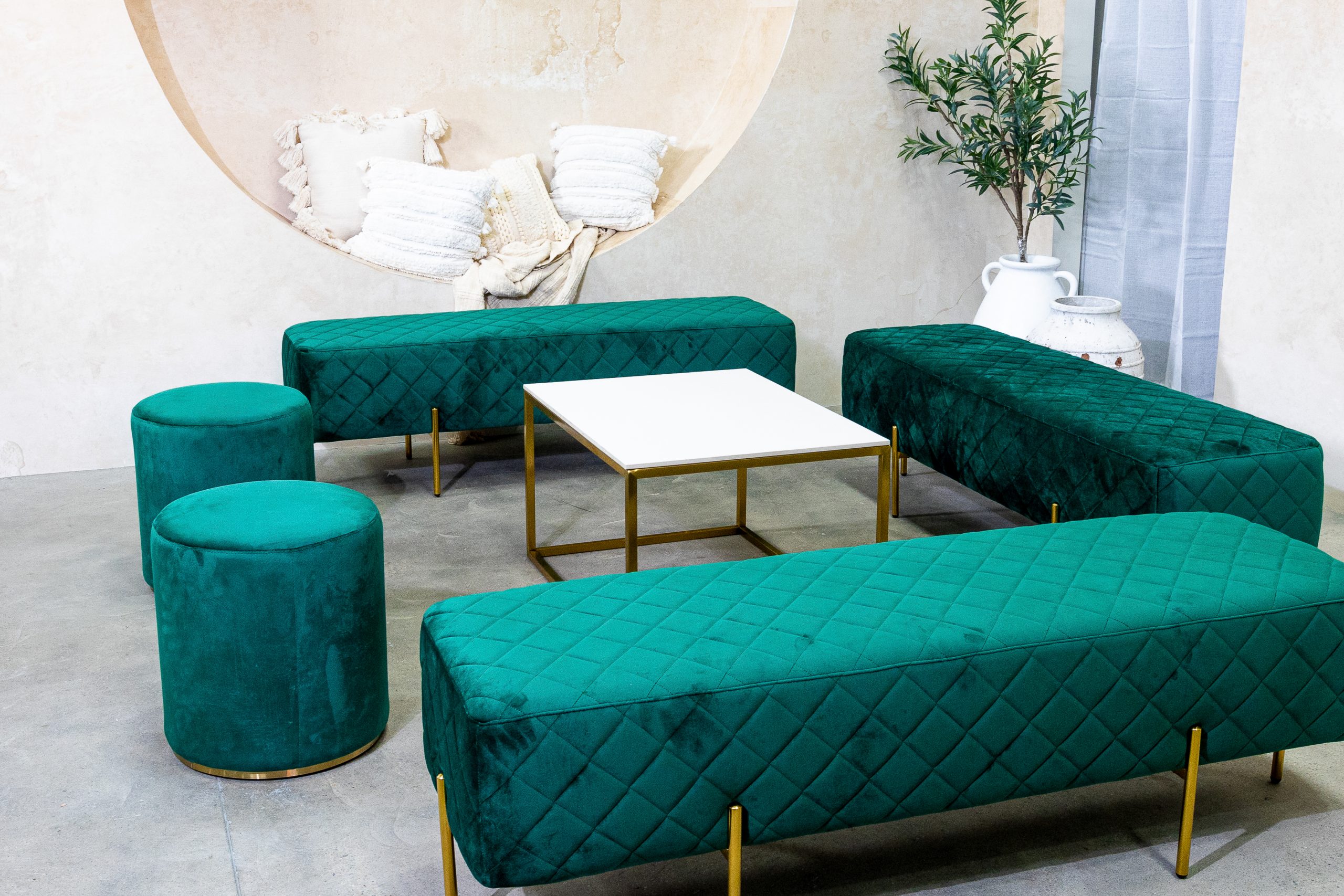 Ottoman Hire Sydney Velvet Ottomans & Lounges