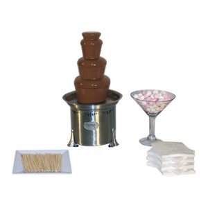 chocolate fountain and marshmallow