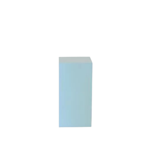 small square blue plinth