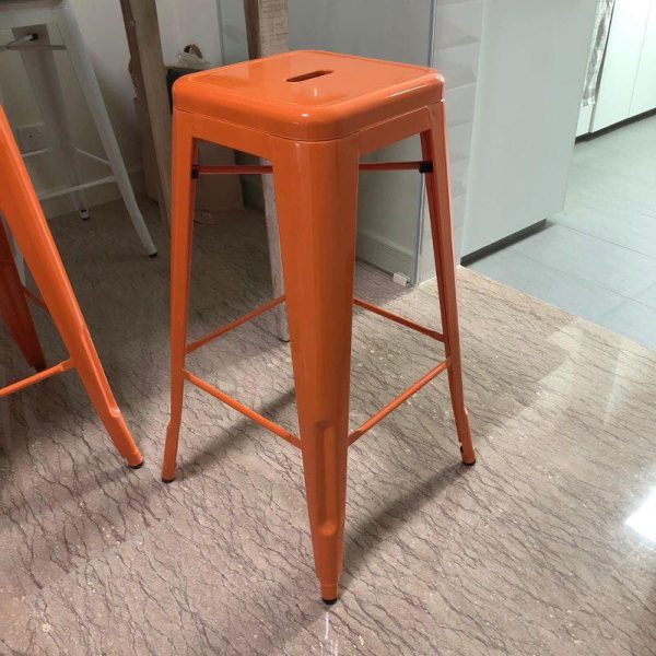 orange tolix stool 