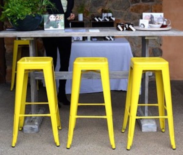 yellow tolix stool