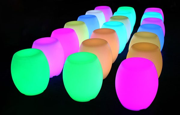an assort of glow bongo seat