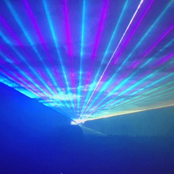 laser light beams and fog 