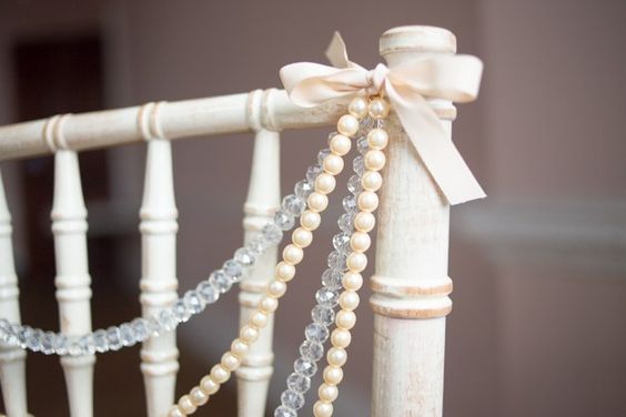 pearls attached to wedding chair